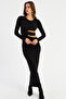 Women's Black Low-Cut Maxi New Year's Dress Li̇k9 - 3