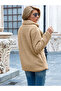 Lined Buttoned Plush Coat - 3