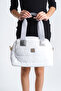 Women's White Parachute Fabric Medium Size Inflatable Zipper Detailed Side Pocket Daily Casual Stylish Model Bag - 3
