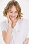 Women's White V-Neck Basic T-Shirt 50269545-Vr013 - 2