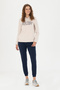 Women's Cream Hooded Sweatshirt 50276601-Vr071 - 5