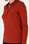 Women's Terracotta Color Basic Polo collar Shirt 50276160-VR031 - 7
