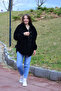 Women's Black Buttoned Front Plush Coat