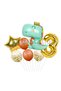 Cute Green Dinosaur Concept 3 Year Old Balloon Set Dinosaur Theme Birthday Foil Balloon Set