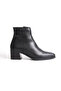 Zaha Genuine Leather Zippered Thick Heeled Women's Boots