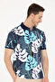 Men's Navy Blue Polo Neck T-Shirt 50276819 -Vr033 - 3