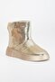 Women's Boots Flat Sole Gold Sequin Laceless Shiny - 4