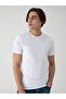 Zero Collar Basic Short Sleeve Slim White T-Shirt
