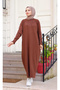 Women's Mercerized Pleated Gipe Detailed Knitwear Dress - 3