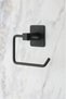 1 Piece Toilet Paper Holder Wc Paper Holder Square Adhesive Black Toilet Paper Hanger - 2