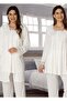 Pregnant Maternity Long Sleeve Pajama Set with Dressing Gown - 3
