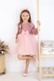 Girl's Dress with Velvet Puffy Skirt Pink