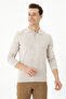Men's Stone Melange Polo Neck Sweater 50271041-Vr225 - 3