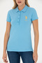 Women's Turquoise Basic Polo Neck T-Shirt 50262700-Vr093 - 6