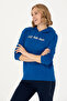 Women's Cobalt Blue Hooded Sweatshirt 50276015-Vr045 - 2