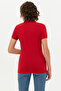 Women's Red Basic Polo Neck T-Shirt 50262657-Vr171 - 5
