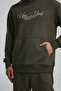 Men's Hooded Pigment Printed Winter Regular Fit Green Sweatshirt Bmk0038-S-V01 - 4