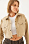 Women's Camel Double Pocket Short Jacket 60351066 - 4