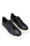 Men's Genuine Leather Black Analin Sneakers & Sports Shoes - 2