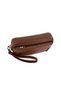 Men's Tan Color Luxury Hand and Wristband Portfolio Handbag with Belt - 3