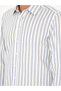 Blue Slim Fit 100% Cotton Striped Shirt 50291351-Vr036 - 7