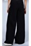 Women's High Waist Wide Leg Fabric Trousers - 2