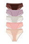 5-Piece Interlock Lace Detailed Glittery Elastic Waist Slip Women's Panties