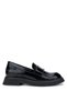 Women's Genuine Leather Black Patent Leather Loafers