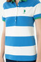 Women's Cobalt Blue Polo Neck T-Shirt 50262960-Vr045 - 6