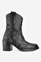 Women's Black Genuine Natural Leather Number 36-41 Medium Heel Western Boots & Booties - 6