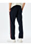 Pocket Detailed Viscose Blended Buttoned Striped Sweatpants - 4