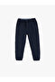 Sweatpants with Elastic Waistband, Button Detail, and Pockets