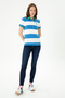Women's Cobalt Blue Polo Neck T-Shirt 50262960-Vr045 - 4