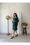 Emerald Green Short Skirt-Blouse Set (Etek-Bluz) - 5