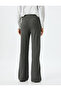 Elastic Waist Wide Leg Ribbed Trousers - 4
