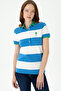 Women's Cobalt Blue Polo Neck T-Shirt 50262960-Vr045