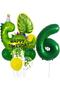 Green Dinosaur Concept 6 Year Old Balloon Set Dinosaur Theme Birthday Foil Balloon Set - 2