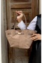 Women's Suet Large Size Shoulder Bag - 5