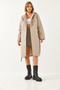 Women's Stone Double Pocket Belted Quilted Coat 1065 60351015 - 5