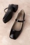 Genuine Leather Short Heeled Single Strap Stylish Heels Vdt.141 Black Honeycomb - 5