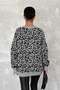 Women's Gray Leopard Pattern Oversize Knitwear Cardigan - 6