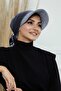 Velvet Bandana Bonnet with Visor, B-71K, Gray - 2
