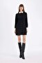 D2874 Crepe Long Sleeve Mini Dress