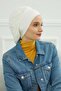 Flowy Combed Cotton Bonnet, B-25, Cream - 2