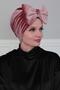 Velvet Bonnet with Giant Bow, B-11K, Dusty Rose - 3