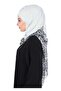 Patterned Practical Chiffon Shawl,Cps-502D,Navy Blue - Blue - 2