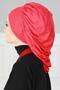 Flowy Combed Cotton Bonnet, B-25, Red - 4