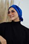 Velvet Bonnet with Belt, B-31K, Cobalt Blue - 7