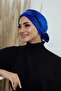 Velvet Bonnet with Belt, B-31K, Cobalt Blue - 2