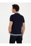 Navy Blue Slim Fit Zippered Polo Neck Knitwear T-Shirt 50285434-Vr033 - 5